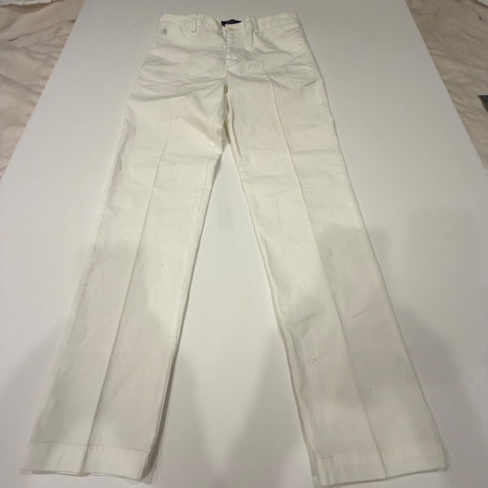 Polo Ralph Lauren Boys White Chino Pants Size 14 Straight Leg Twill Trousers